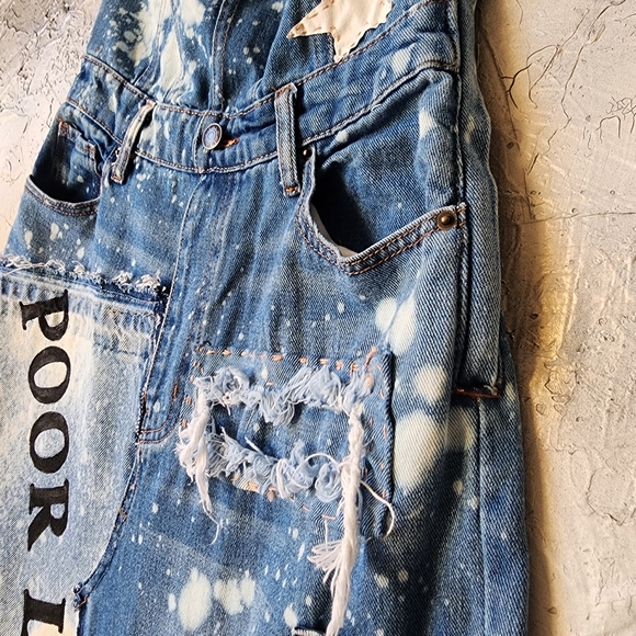 Designer Maxi Dress Skirt Upcycled Recycled Denim Concept - Picture 4 of 13